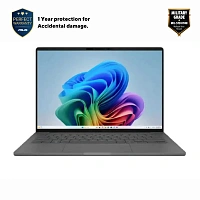 Laptop 14" ASUS Zenbook A14 OLED UX3407QA, Iceland Gray, Qualcomm Snapdragon X X1-26-100, 16GB/512GB, Windows 11 Home