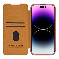 Husă tip carte Nillkin iPhone 15 Pro Max - Qin Pro, Maro