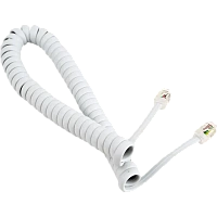 Cablu spiralat al receptorului telefonic Cablexpert TC4P4CS-2M, Alb