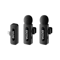 Microfon portabil pentru înregistrare vocală Boya BY-V2 V2.0, Fără fir, Negru