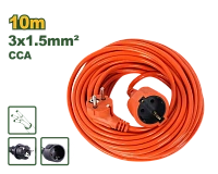 Prelungitor electric portocaliu 1 priză 10 m 3x1.5 mm² 10A 250V Jadever JDEJAG03