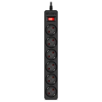 Prelungitor electric SVEN SF-06E, 6 Prize, 3m, Negru