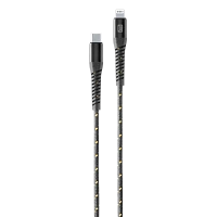 Cablu de încărcare și date Cellularline Strong Cable, Lightning/USB Type-C, 2m, Negru