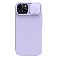 Husă Nillkin iPhone 15 Plus, CamShield Silky Silicone, Misty Purple