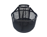 Organizator birou rotativ, plasa metalica, diametrul 13 x 12.5 cm, suport pixuri, accesorii birou, multifunctional, negru, 360°