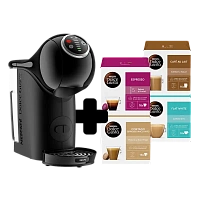 Cafetiera cu capsule Krups Genio S Plus + Capsule Nescafe Dolce Gusto, 1500W, Negru