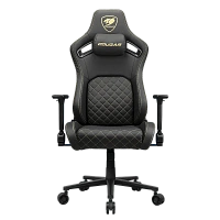 Scaun Gaming Cougar Defensor, Țesătură, PU Piele, Auriu