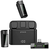 Microfon portabil pentru înregistrare vocală Proove Record Type-C, Fără fir, Negru