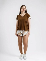 Pijama pentru dame cu mânecă scurtă și cu pantaloni scurți