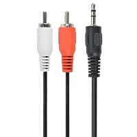 Audio Adaptor Cablexpert CCA-458/0.2, 3.5mm 3-pin (M) - 2x RCA (M), 0,2m, Negru