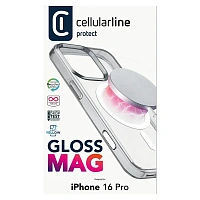 Husă Cellularline Gloss Mag - iPhone 16 Pro, Transparent