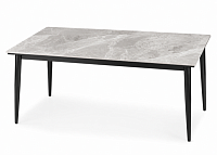 Masă de dining Stone Grey 120×70 cm – blat aspect marmură gri / picioare metalice negre