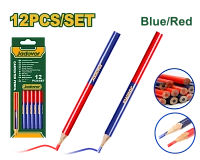 Creion de tâmplărie bicolor roșu/albastru (set 12 buc) Jadever JDMQ2512