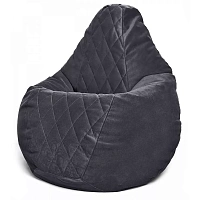 Fotoliu BeanBag din velur Maserrati "Romb", marimea "XXL" culoarea neagra
