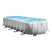 Piscină cu cadru metalic Intex Prism Frame 26796, 13365L, Gri deschis, 26796