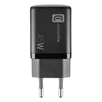 Încărcător Cellularline Wall Charger GAN, 2 Ports, 45W, 45W, Negru