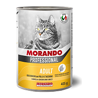 MORANDO bucati de conserve pentru pisici Professional Gatto   Pollo Tacchino gaina curcan 405g