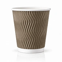Pahar din hirtie Ripple S 8oz (240 ml) craft d80mm (25 buc)