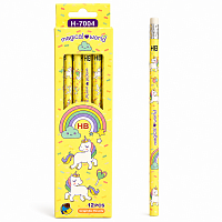 Set 12 creioane grafit HB cu model unicorn, creioane colorate pastel pentru scoala