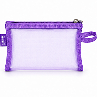 Penar din Plasa cu Fermoar 22x12 cm, 1 Compartiment, Mov Deschis