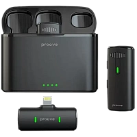 Microfon portabil pentru înregistrare vocală Proove Demo Lightning, Fără fir, Negru