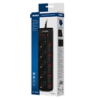 Prelungitor electric SVEN SF-05PL, 5 Prize, 1,8m, Negru