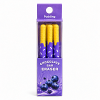 Set 3 Radiere Figurative Chocolate Bar, Model Fructe Asortate, Tip Baton de Ciocolata, Pentru Scoala si Birou
