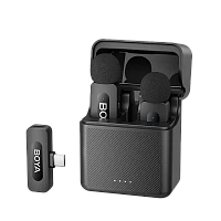 Microfon portabil pentru înregistrare vocală Boya BY-V30, Fără fir, Negru