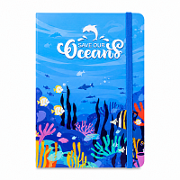 Carnet A5 Dictando, 80 Foi, Coperta Tare cu Elastic, Tematica Ocean