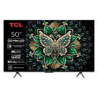 50" MiniLED SMART TV TCL 50C61K, 3840x2160 4K UHD, Google TV, Negru