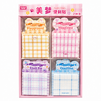 Set Hartii Adezive pentru Notite Carouri, 76 x 76 mm, 4 Blocuri x 100 Foi