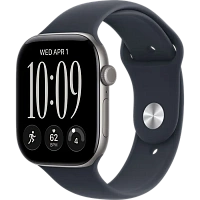 Apple Watch Series 12 GPS, 46mm Space Grey Aluminium Case with Navy Blue Sport Band - M/L MJEJ4