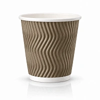 Pahar din hirtie Ripple S 7oz (210 ml) craft d73mm (25 buc)