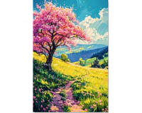 Mozaic cu Diamante 40 x 50 cm Drum de Primavara, Diamond Painting, Kit Creativ cu Strasuri Acrilice, Panza pe Targa