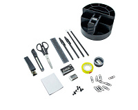 Set pentru birou, rotativ, 16 piese, organizator birou complet, suport pixuri, capsator, foarfeca, rigla, cutter, accesorii office
