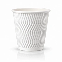 Pahar din hirtie Ripple S 7oz (210 ml) alb d73mm (25 buc)