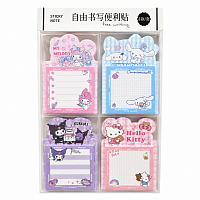 Hartie Adeziva pentru Notite Anime, 76 x 76 mm, 4 Blocuri x 100 Foi, Sticky Notes Autoadezive Asortate