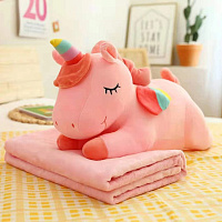Jucărie unicorn de 60 cm cu păturică