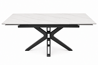 Masă extensibilă de dining „Titan X” 140–200×80 cm, marmură albă lucioasă