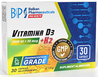 Vitamin D3 + K2 (2000 UI + 50 mcg), 30 capsule moi | Balkan Pharmaceuticals