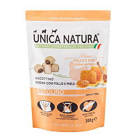 GHEDA Snack-uri pentru caini de talie mică Unica Natura Mono ROTOLINO c cu carne cu pui și miere  300 g