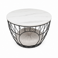 Măsuță de cafea Marble Nest White cu spațiu de depozitare 60x60 cm