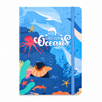 Carnet A5 Dictando, 80 Foi, Coperta Tare cu Elastic, Tematica Ocean
