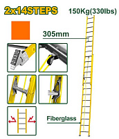 Scară extensibilă din fibră de sticlă 2x14 trepte 150 kg 7.9m Jadever JDLD0928