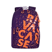 Rucsac zilnic RivaCase Heide, 15.6", Poliester, Violet/Portocaliu