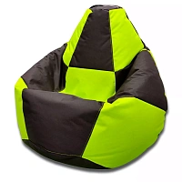 Fotoliu BeanBag Pară Șahmate, marimea "XXL" din Oxford 600D culoare neagra cu verde