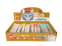 WANPY 4 FLAVORS MIXED LICKABLE TREAT for CAT 14gr x100 (official)