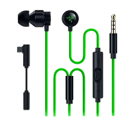 Căști gaming Razer Hammerhead V3, Cu fir, Negru | Verde