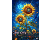 Mozaic cu Diamante 40 x 50 cm Floarea-Soarelui Cosmica, Diamond Painting, Kit Creativ cu Strasuri Acrilice, Panza pe Targa