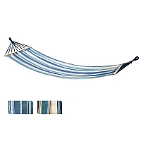 Hamac textil 200X80cm, cu suporturi din lemn, multicolor, max 120kg